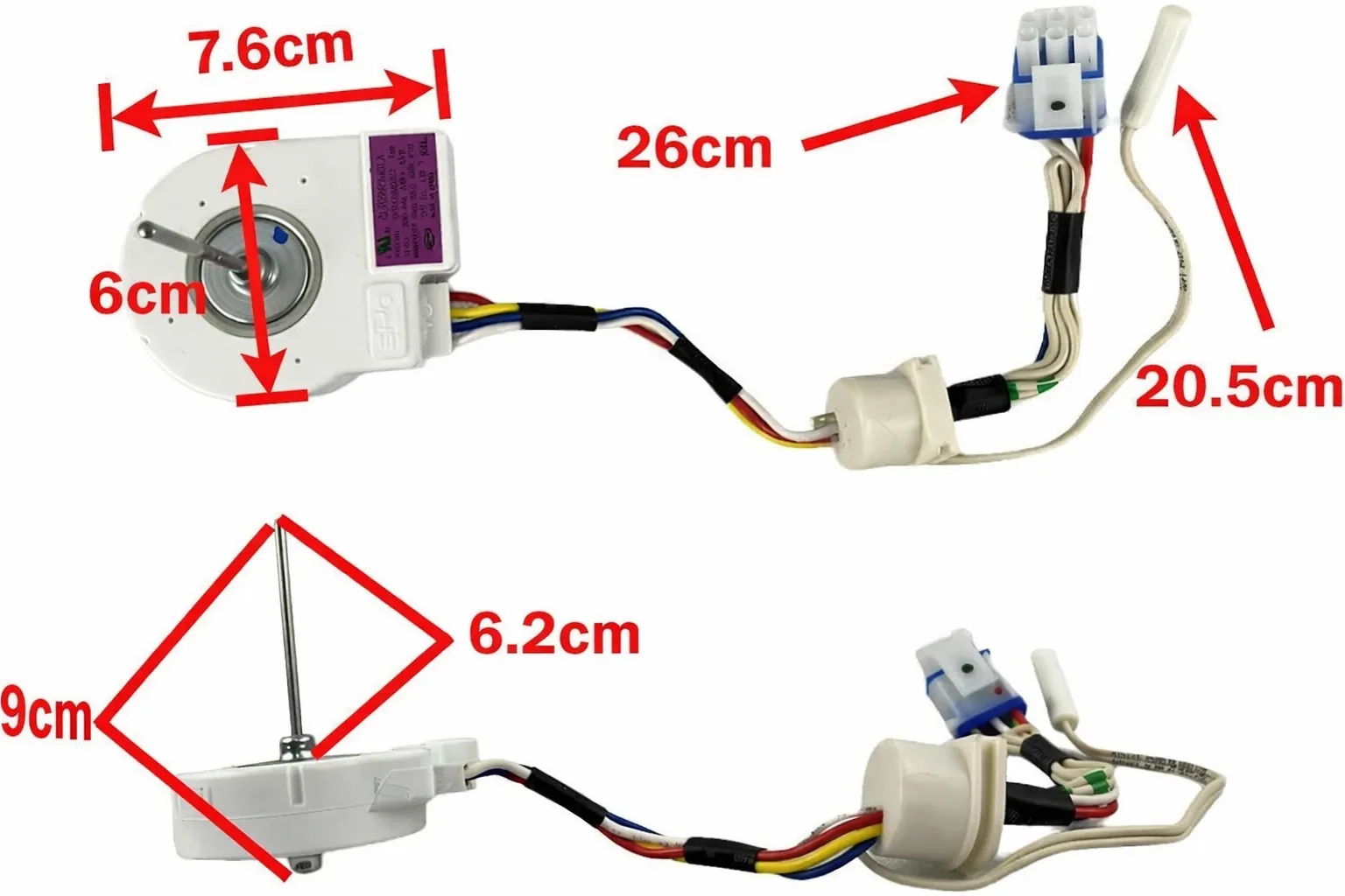 Mabe Porcelain Fan Motor with Sensor CKD90733
